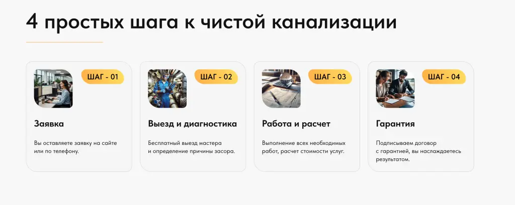 Шаблон сайта на Tilda для компании по очистке канализаций